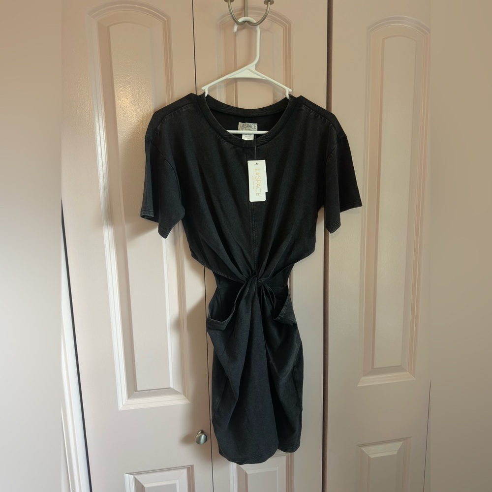 L*Space Lost Winds Dress Black Twist Cutout Mini NWT Size Small